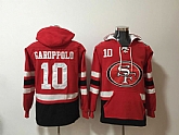 Nike 49ers 10 Jimmy Garoppolo Red All Stitched Hooded Sweatshirt,baseball caps,new era cap wholesale,wholesale hats